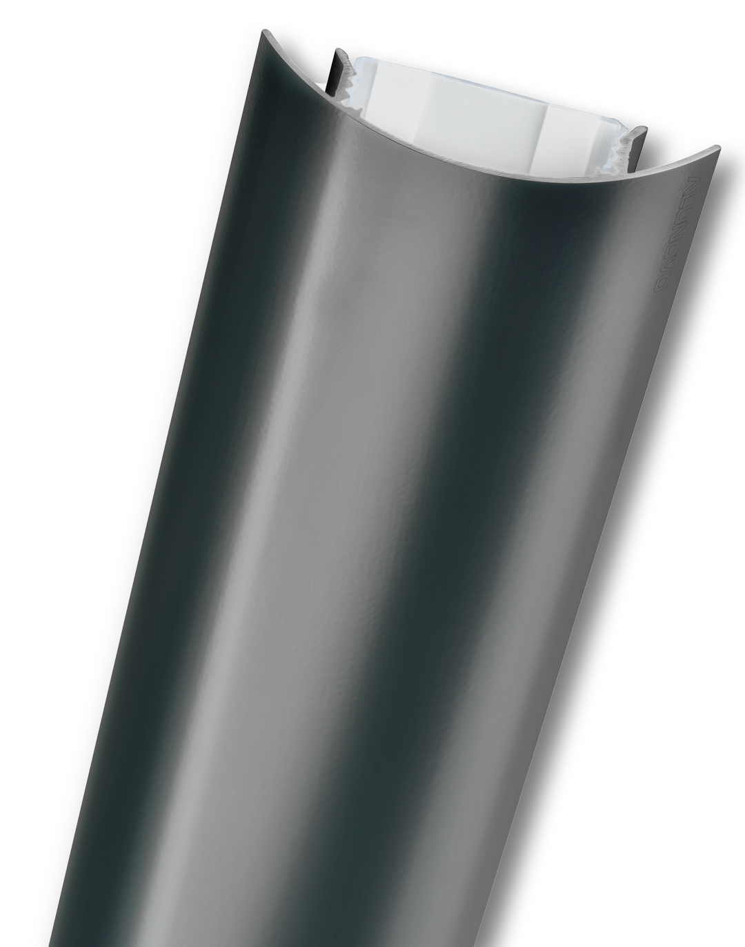 Der TV80 Kabelkanal aus Aluminium in Anthrazit seidenmatt RAL7016 lackiert