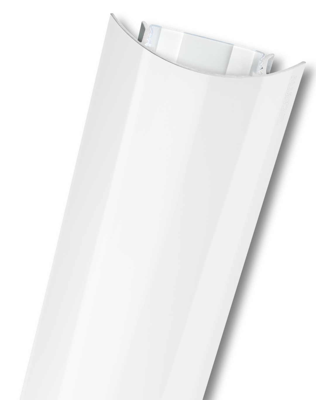 Der TV80 Kabelkanal aus Aluminium in Weiss glänzend RAL9003 lackiert