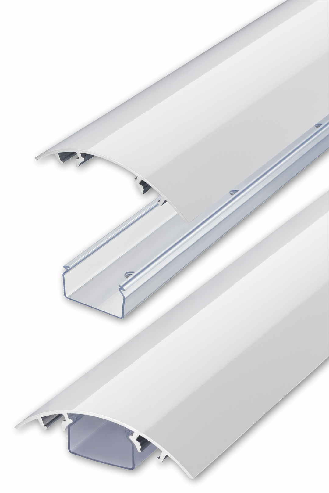 Der 80mm Kabelkanal aus Aluminium in Weiss glänzend RAL9003 lackiert