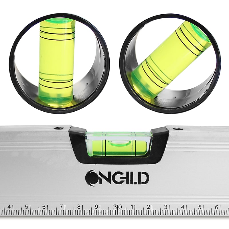 Die 60cm lange Wasserwaage besitzt drei Libellen und ist zur horizontalen, vertikalen und diagonalen Ausrichtung geeignet